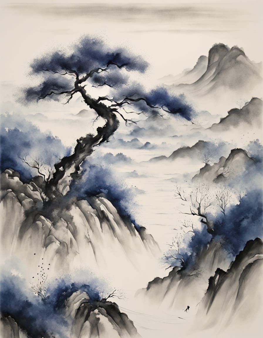 Chinese Landscape in Soft Brushstrokes