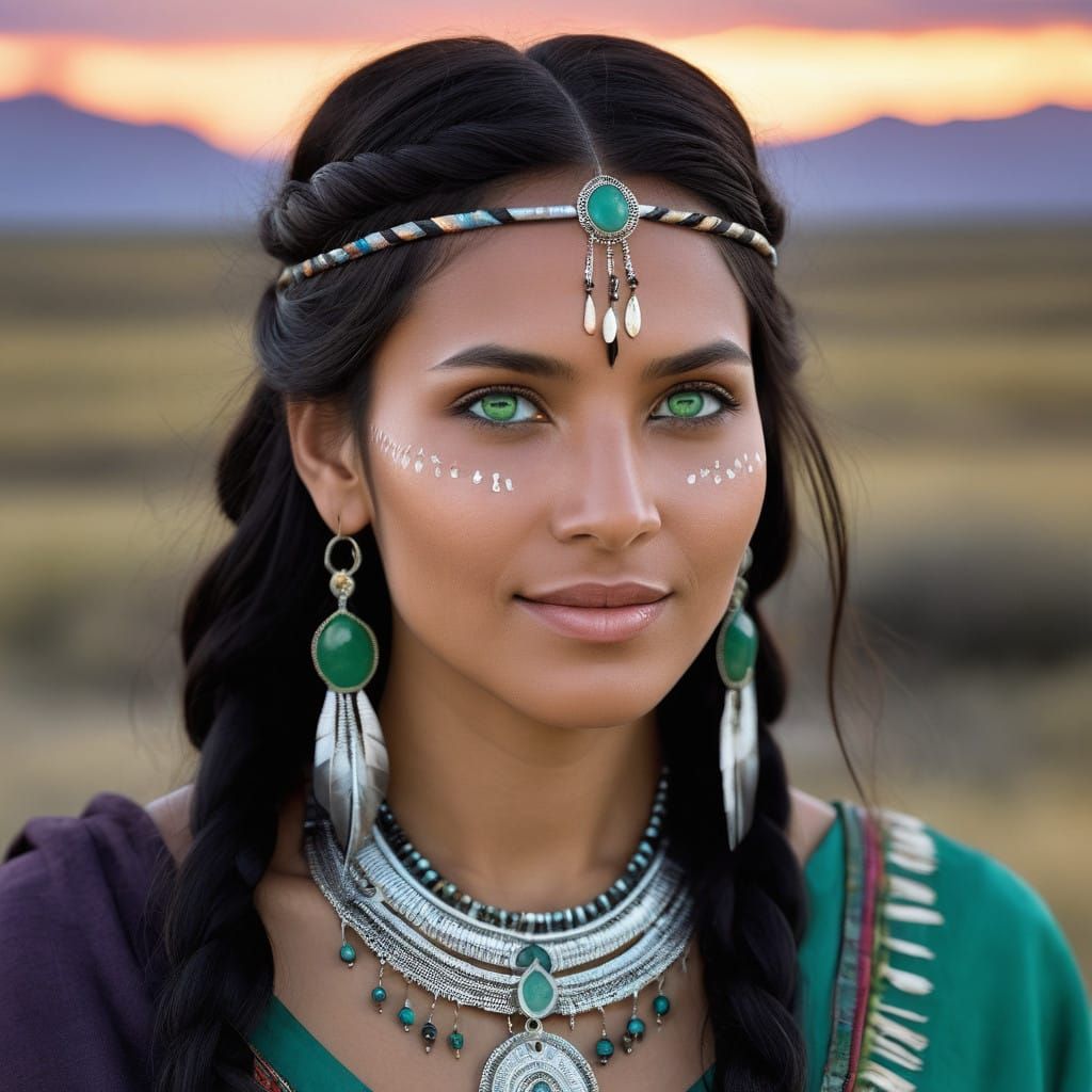 Native American Princess with Resilient Spirit