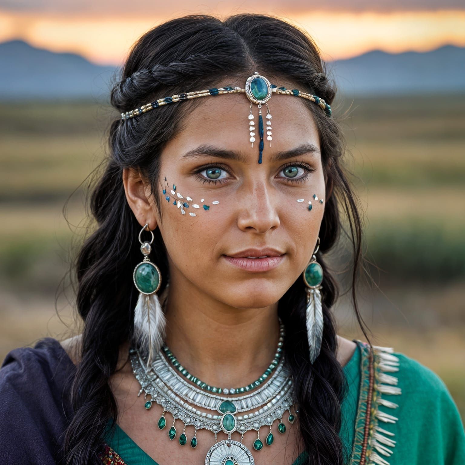 Native American Princess Radiates Strength and Pride