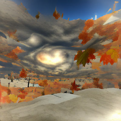 Cold Autumn Skybox Landscape