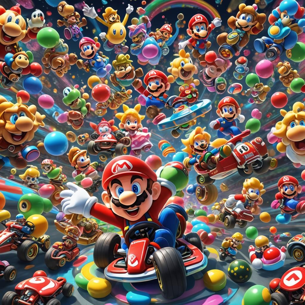 Mario Dabbing in Candy Art Style