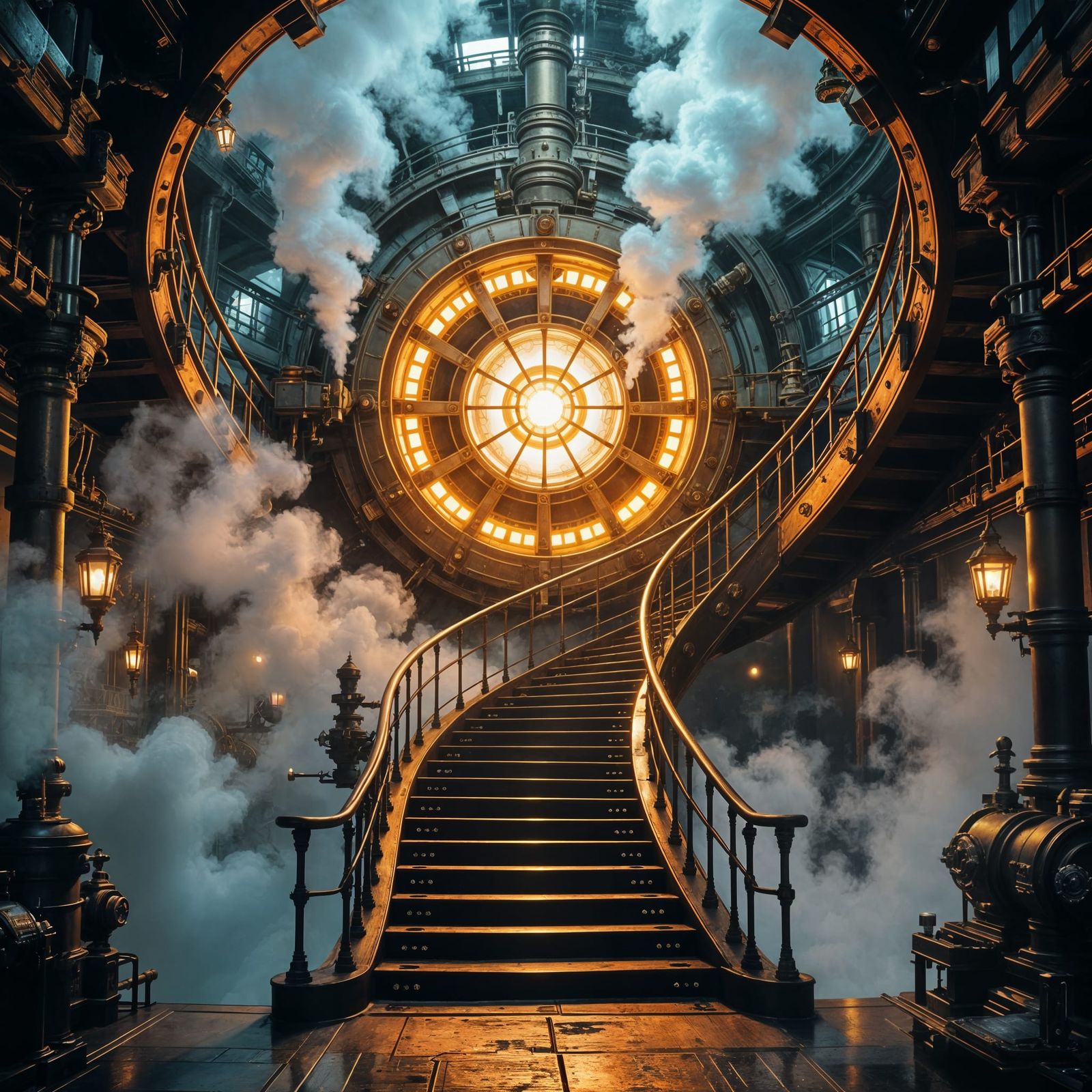 Steampunk Staircase Descends to Planet Core
