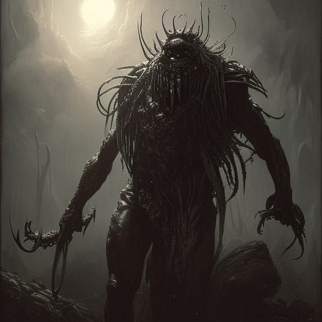 Menacing Predator in Gothic Horror Style