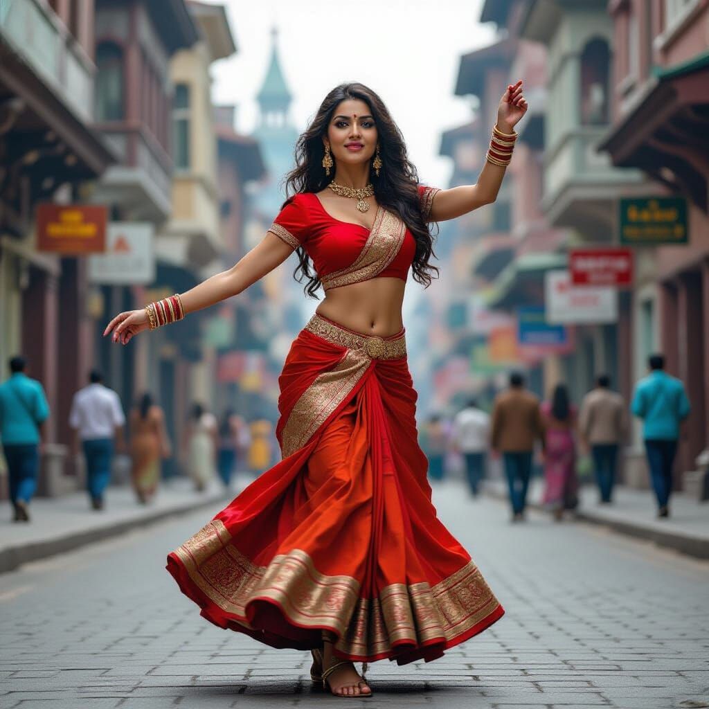 Bollywood Actress Dances in Victorian Industrial City