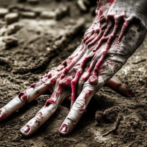 Zombie Hand Rises: Dark Fantasy Concept Art