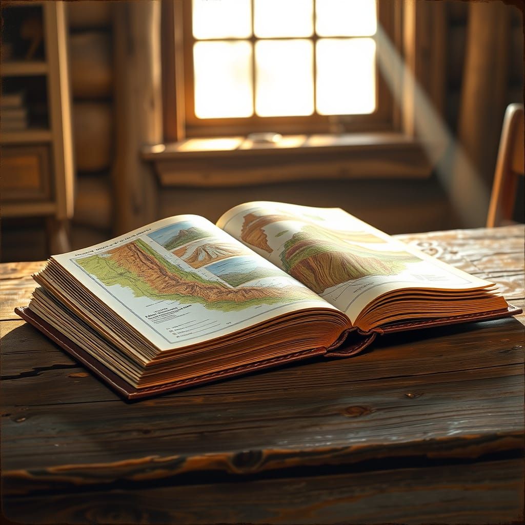 Realistic Oil Painting of Utah Geology Textbook