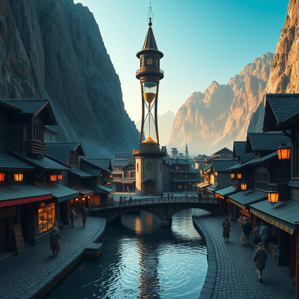 Whimsical Fantasy Townscape in Unreal Engine 5 Style