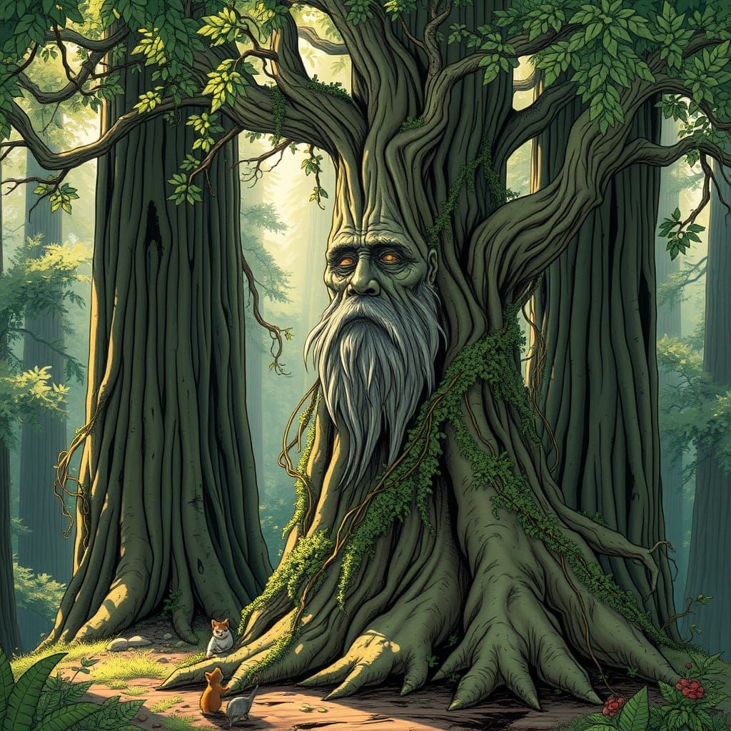 Ancient Tree Spirit in Sequoia Grove