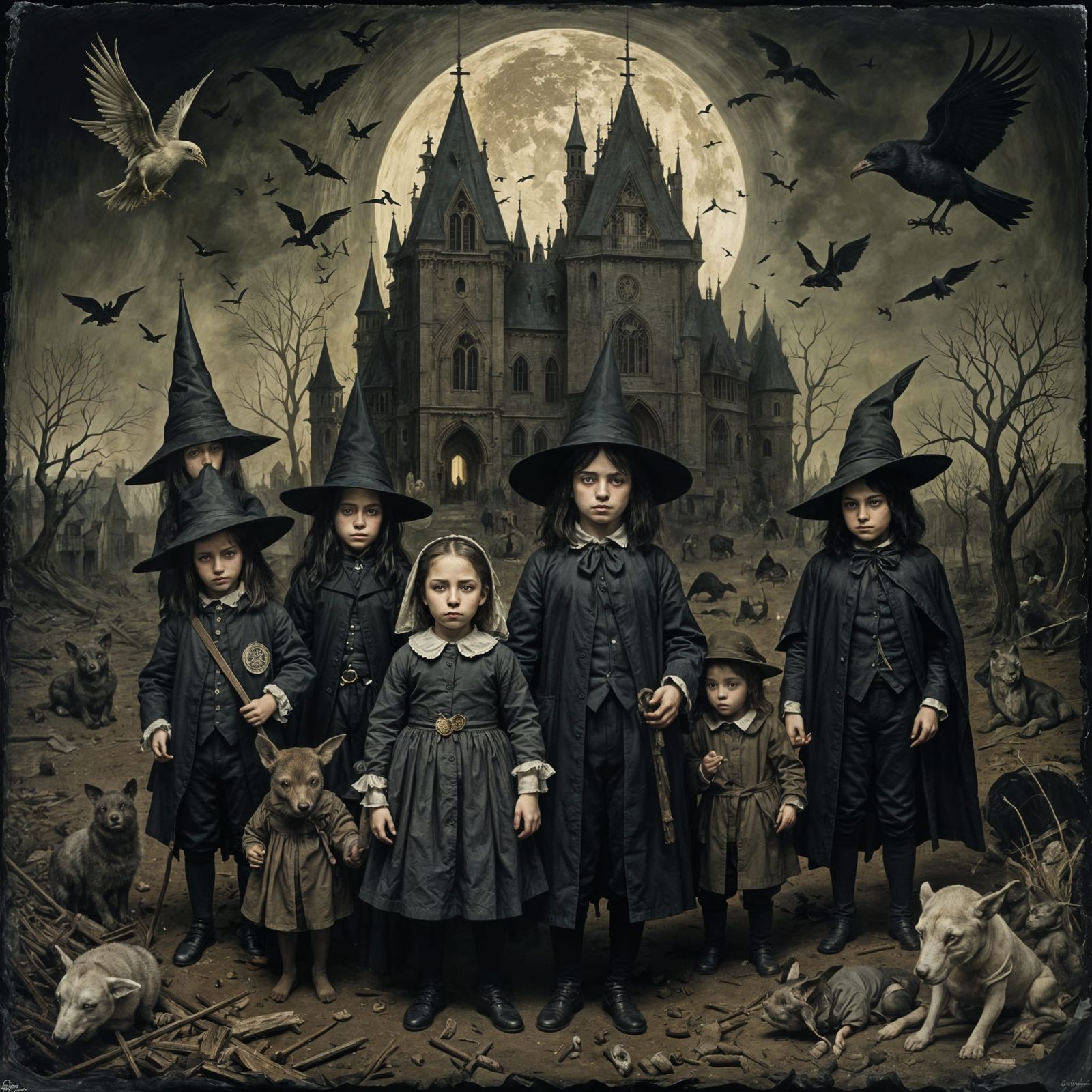 Gothic Collage Inspired by Goya and Bosch