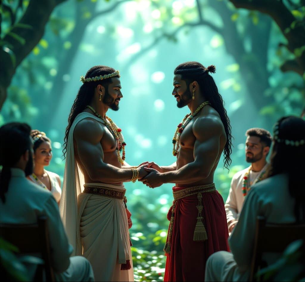 Gay Princes' Bioluminescent Forest Wedding