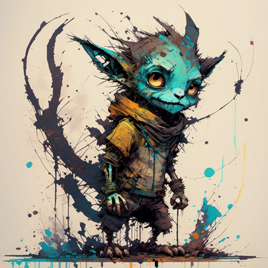 Cute Monster Illustration in Designer Style