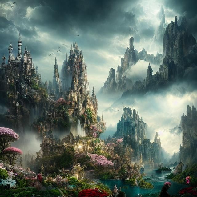 Epic Wonderland: A Dramatic Digital Matte Painting