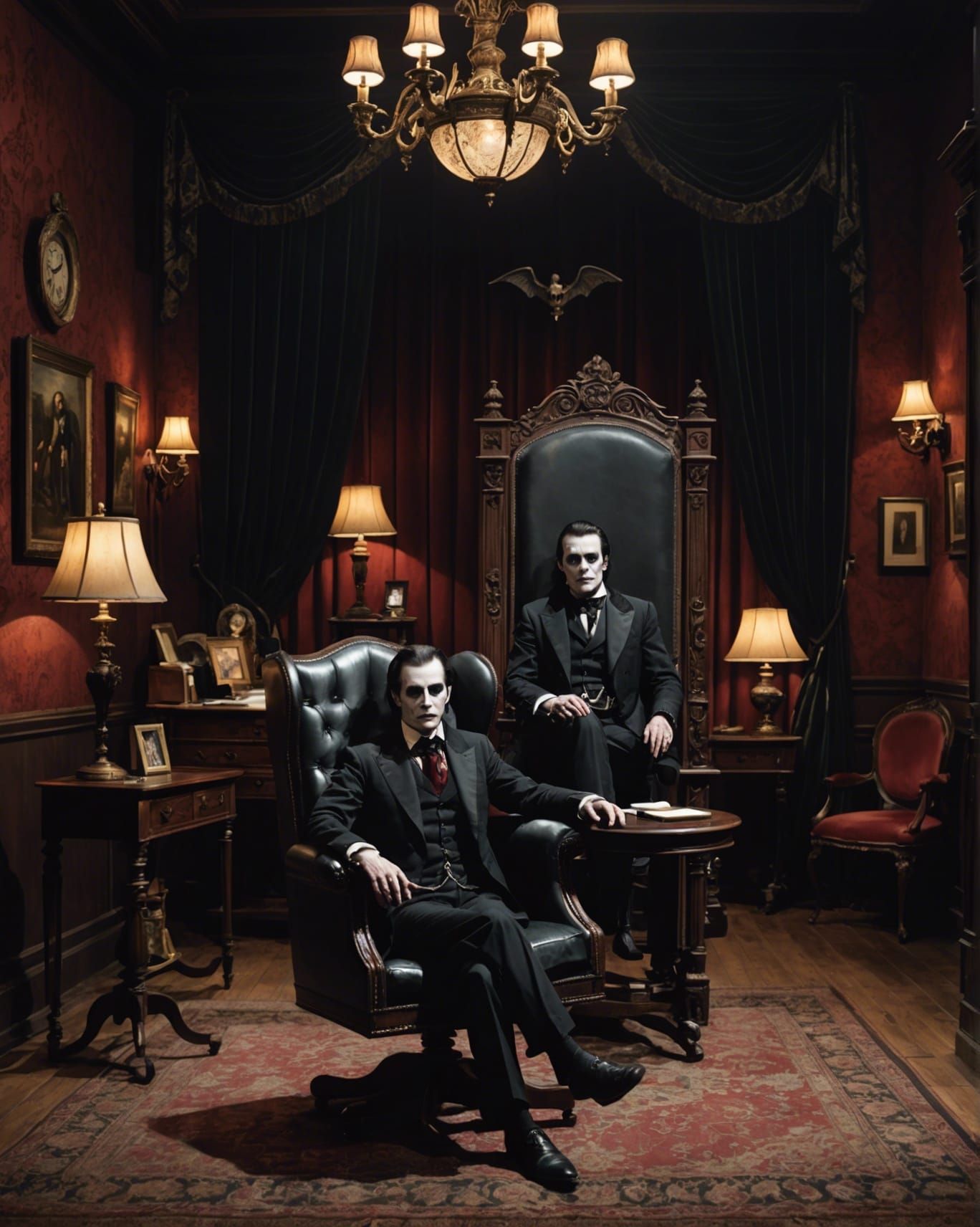 Gothic Horror Late Night Talk Show Stage