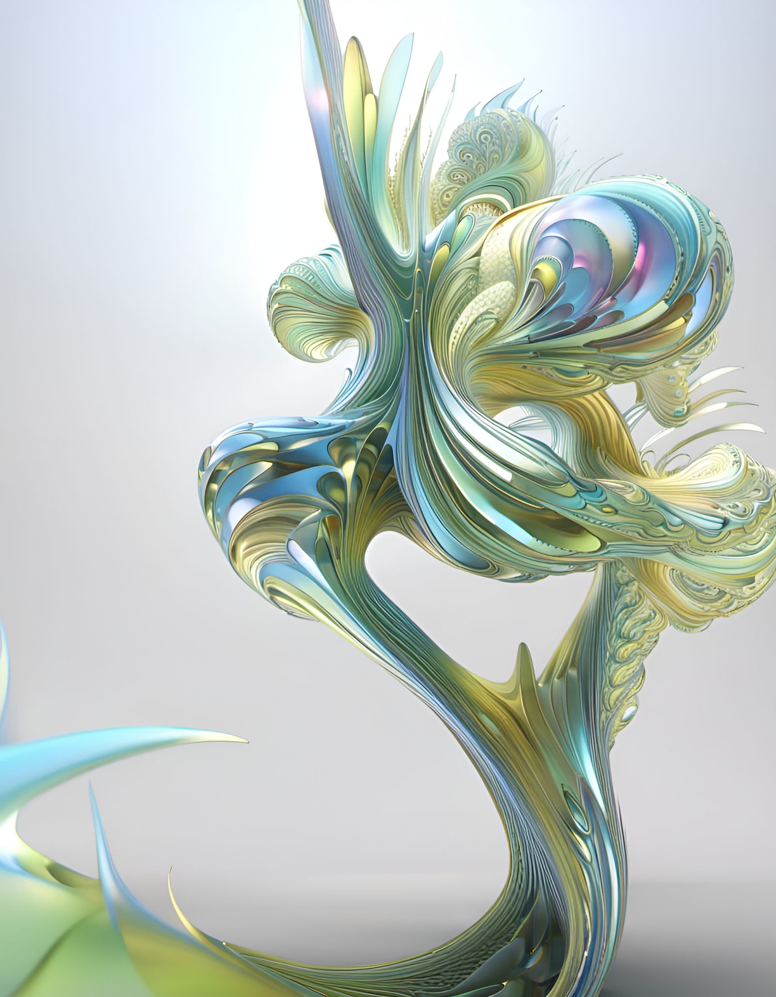 Iridescent Fractal Sculptures in 3D