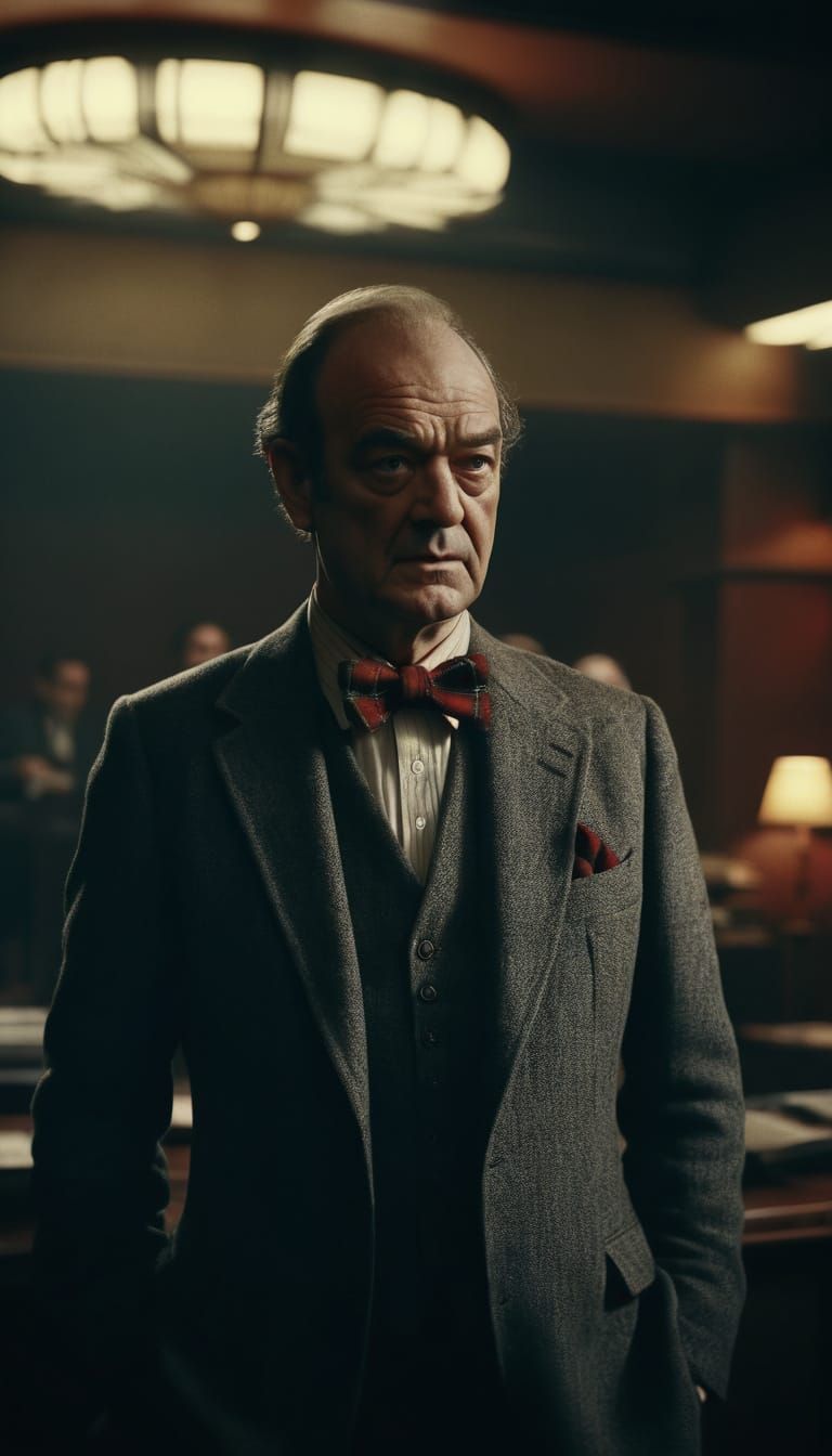 1920s Journalist in Sepia Tone Newsroom Still