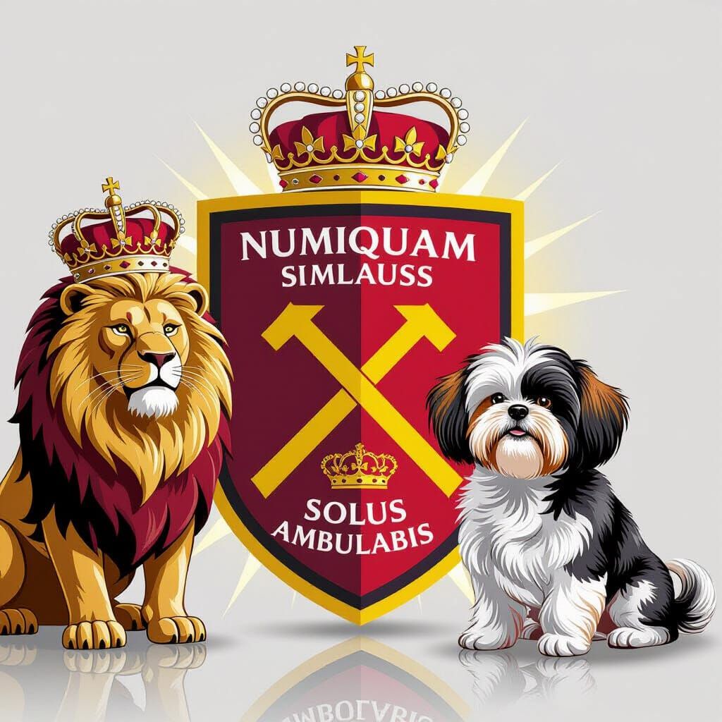 West Ham Crest Logo with Lion and Dog