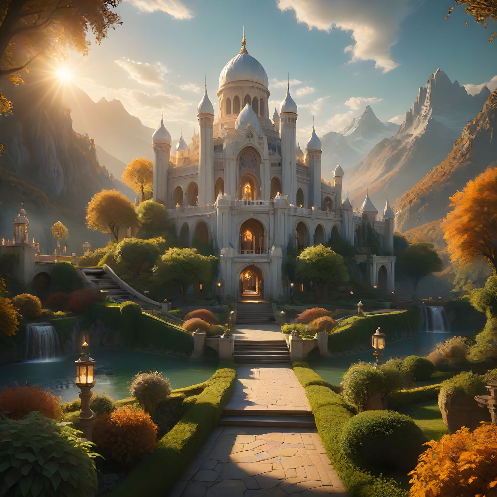 Fantasy Tower in Sunny Valley: Digital Matte Painting