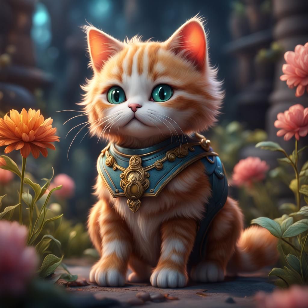 Cute Cat in Detailed Matte Painting Style