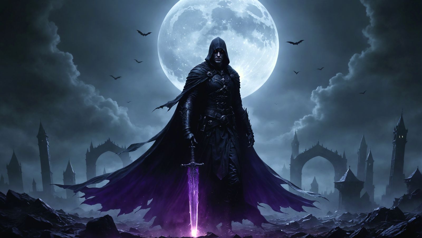 Ethereal Gothic Figure Emerges from Tombstone Fog