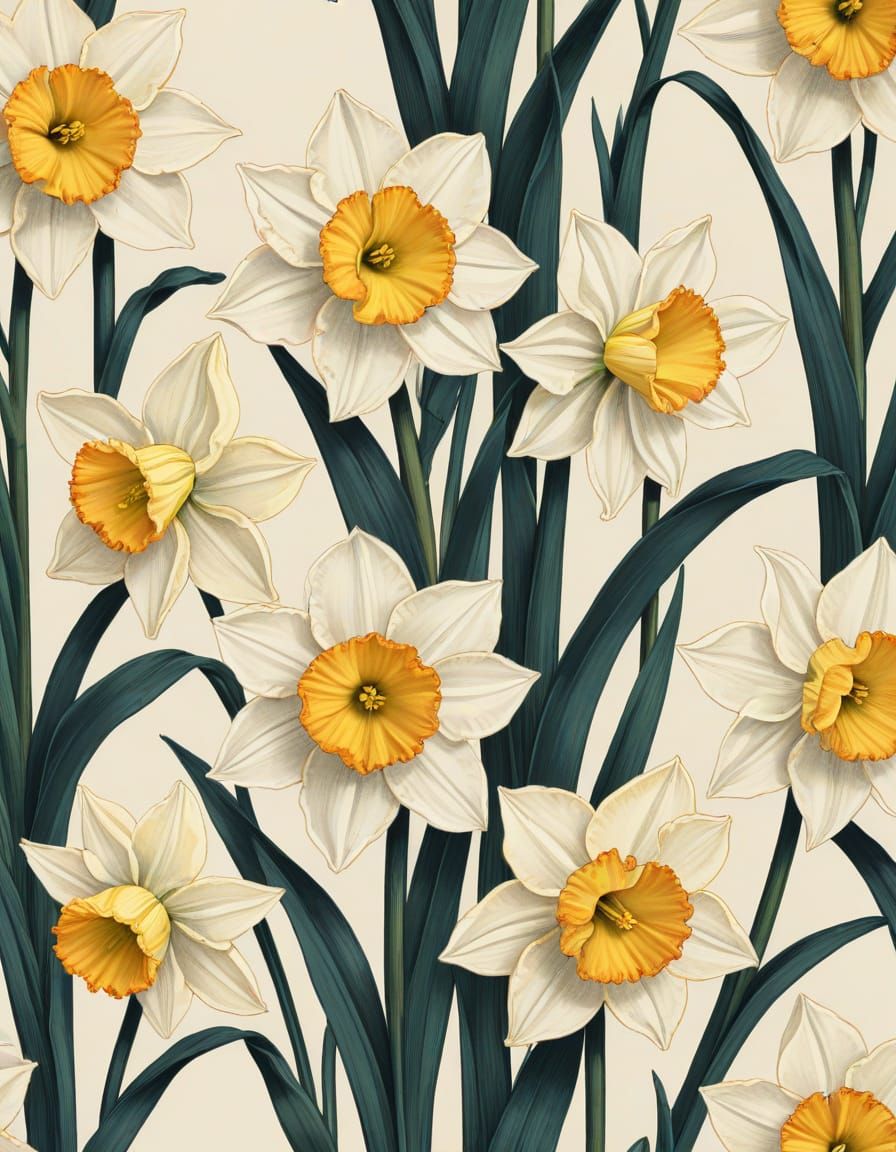 Elegant Spring Florals in Art Deco Style