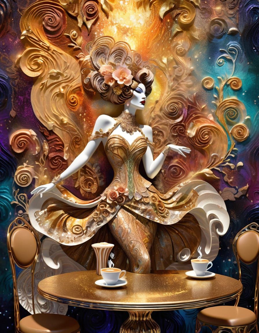 Surreal Burlesque Showgirls in Enchanted Cosmic Cafe