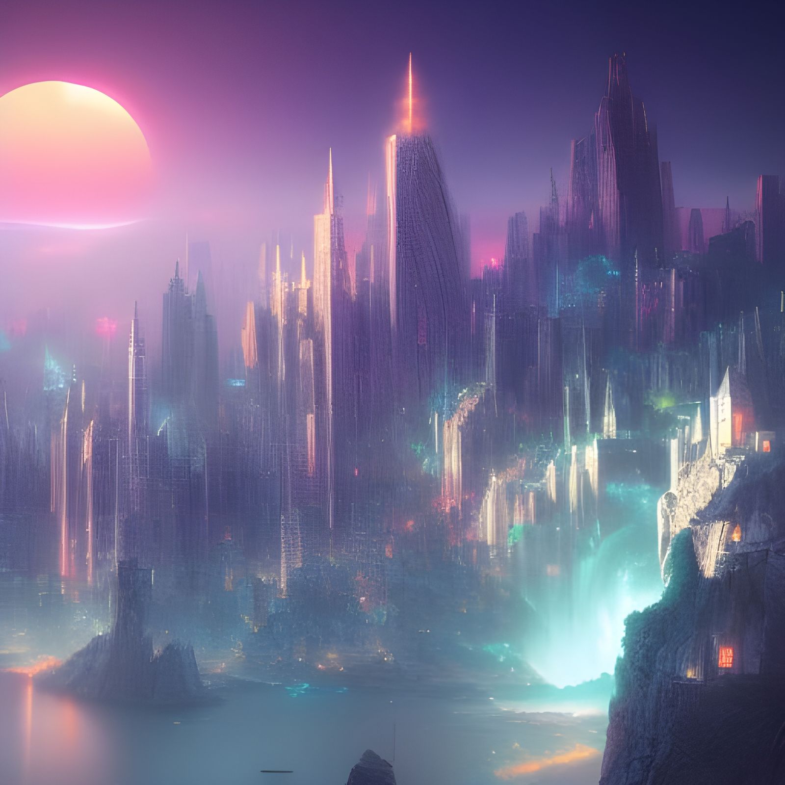 Diamond City Under Miraculous Light: Digital Art