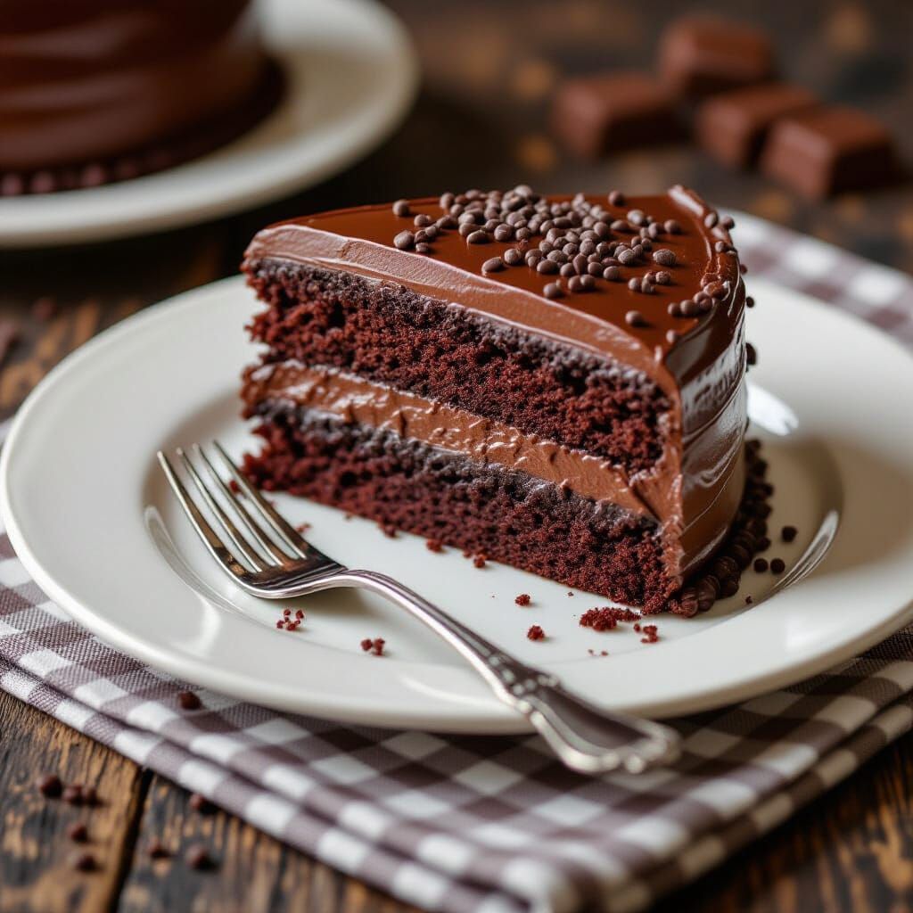 Triple Chocolate Cake with Sprinkles and Icing