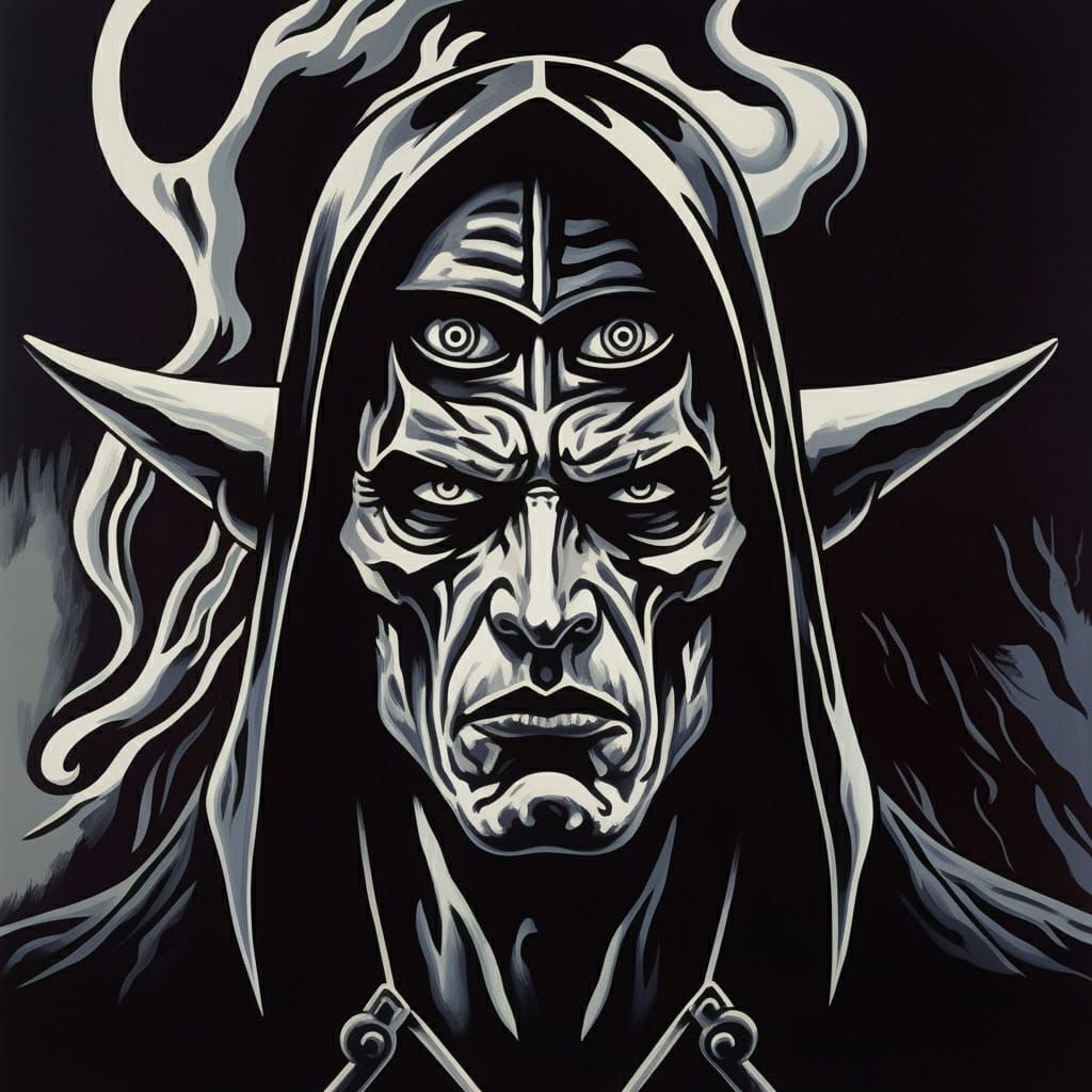 Grimdark Art in Roy Lichtenstein Style