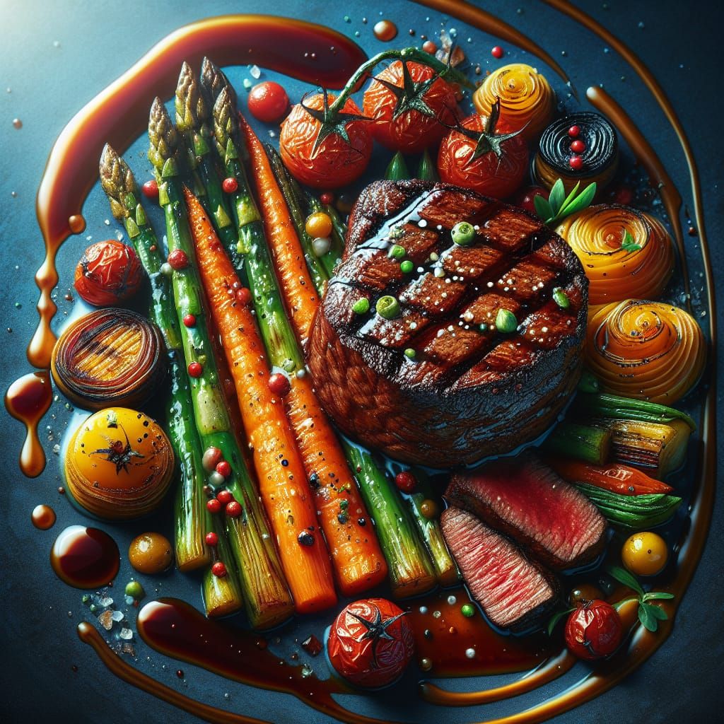 Gourmet Steak with Roasted Vegetables