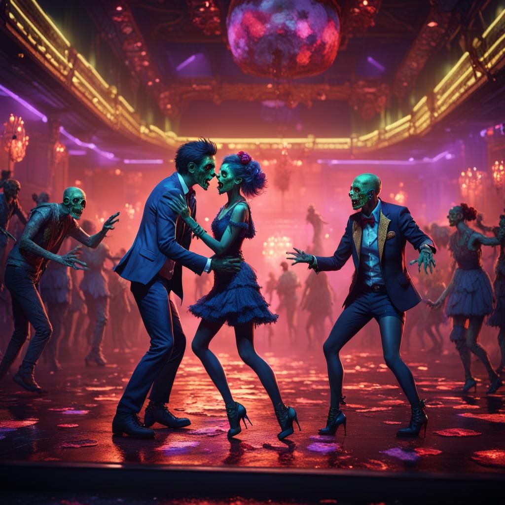 Zombies in Love: Dance Floor Fantasy Art