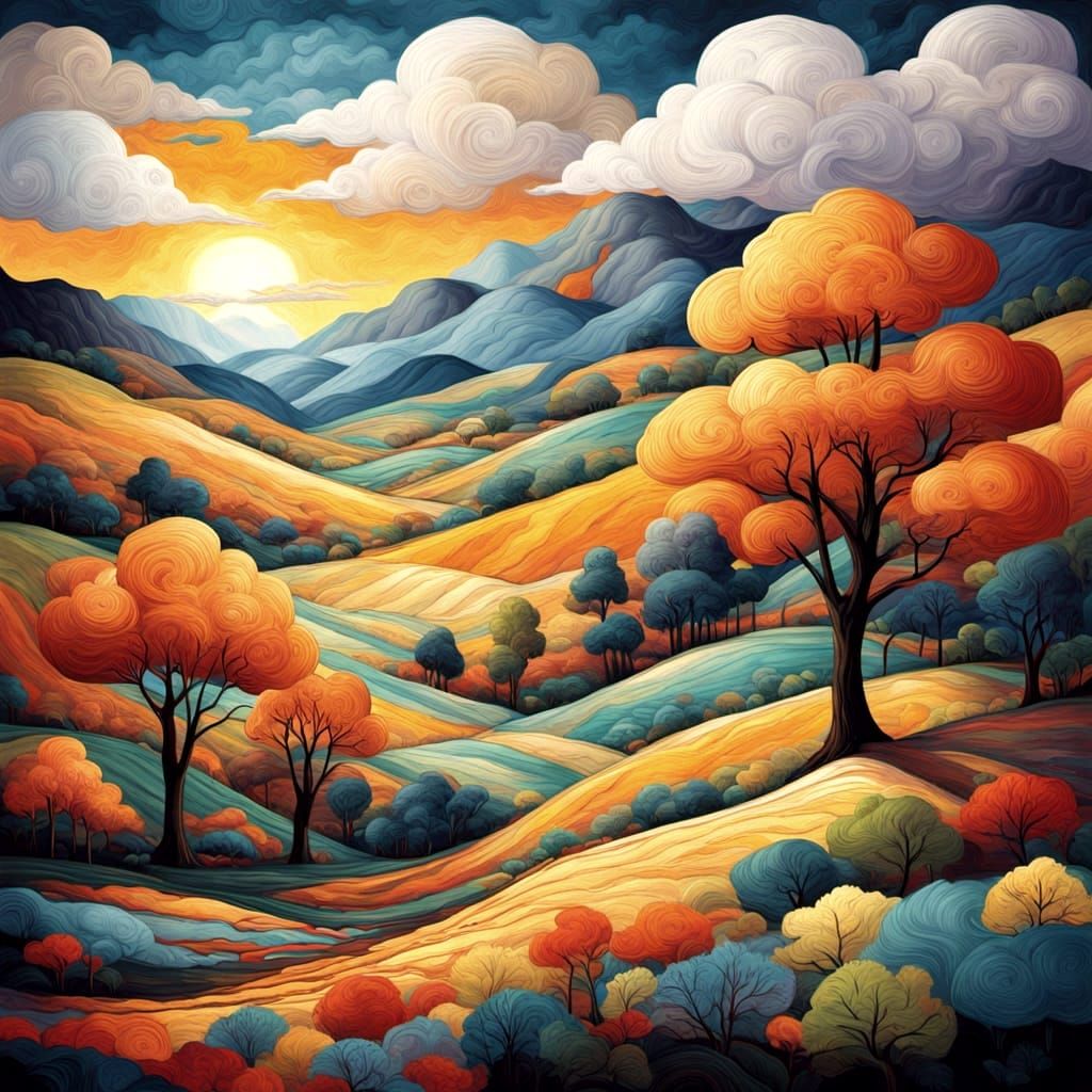 Vibrant Fabric Landscapes