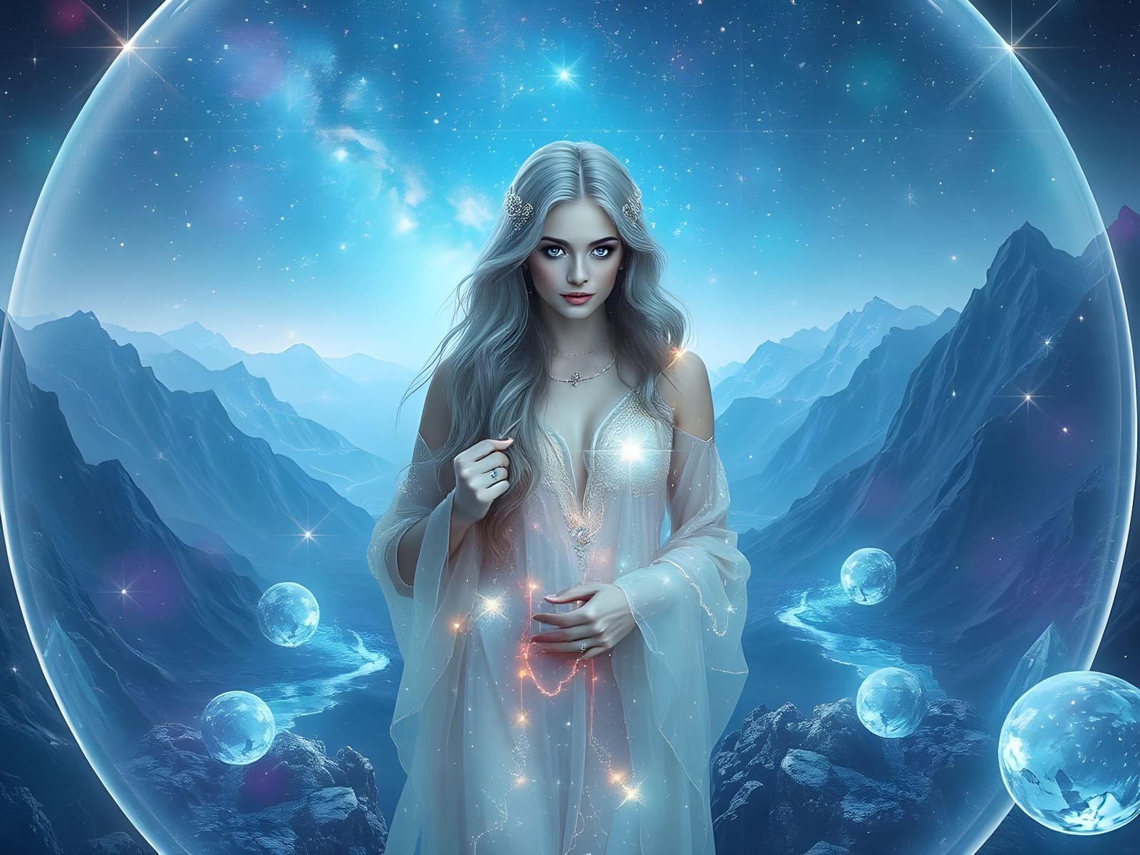 Ethereal Beauty Shines in Cosmic Glass Ball