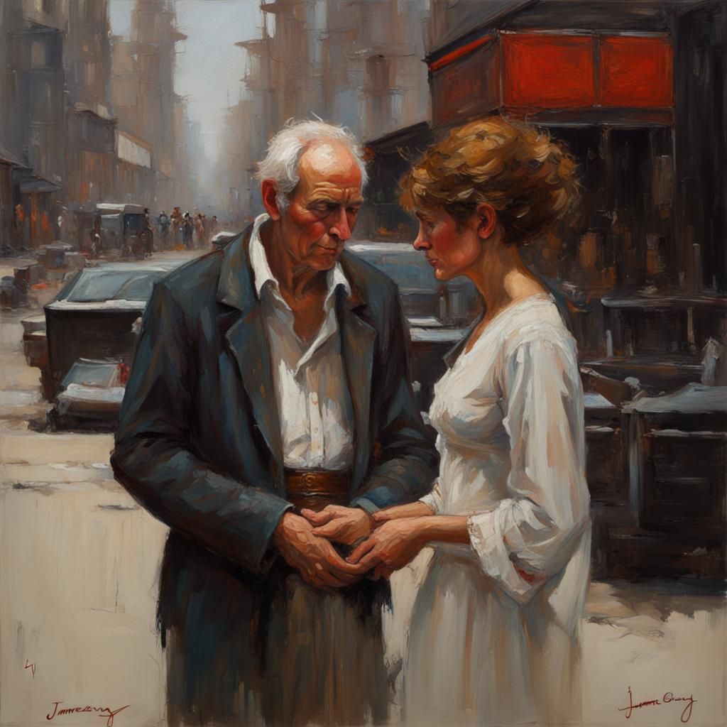 Idyllic Landscape in Oil Painting Style