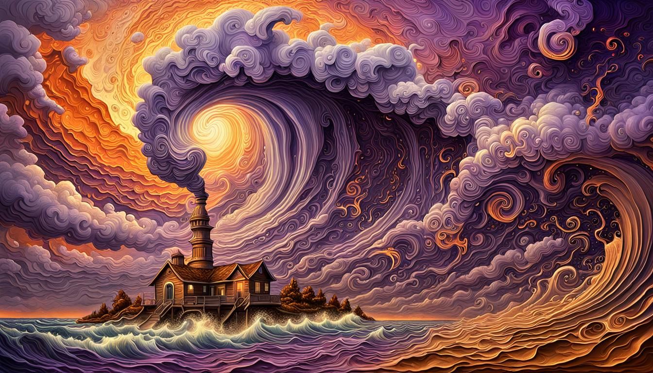 Embossed Tornado Art with Gold Flakes