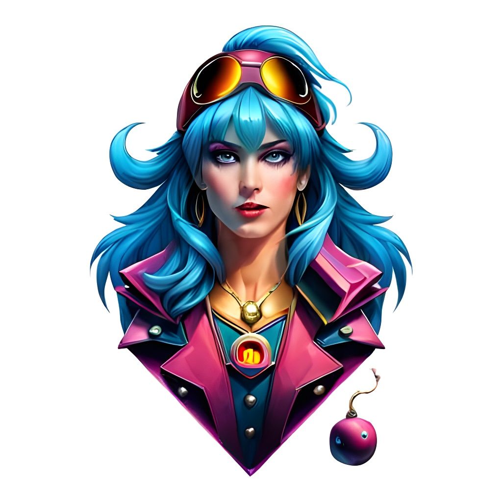 Psychedelic Lisa Frank Fantasy Character Portrait
