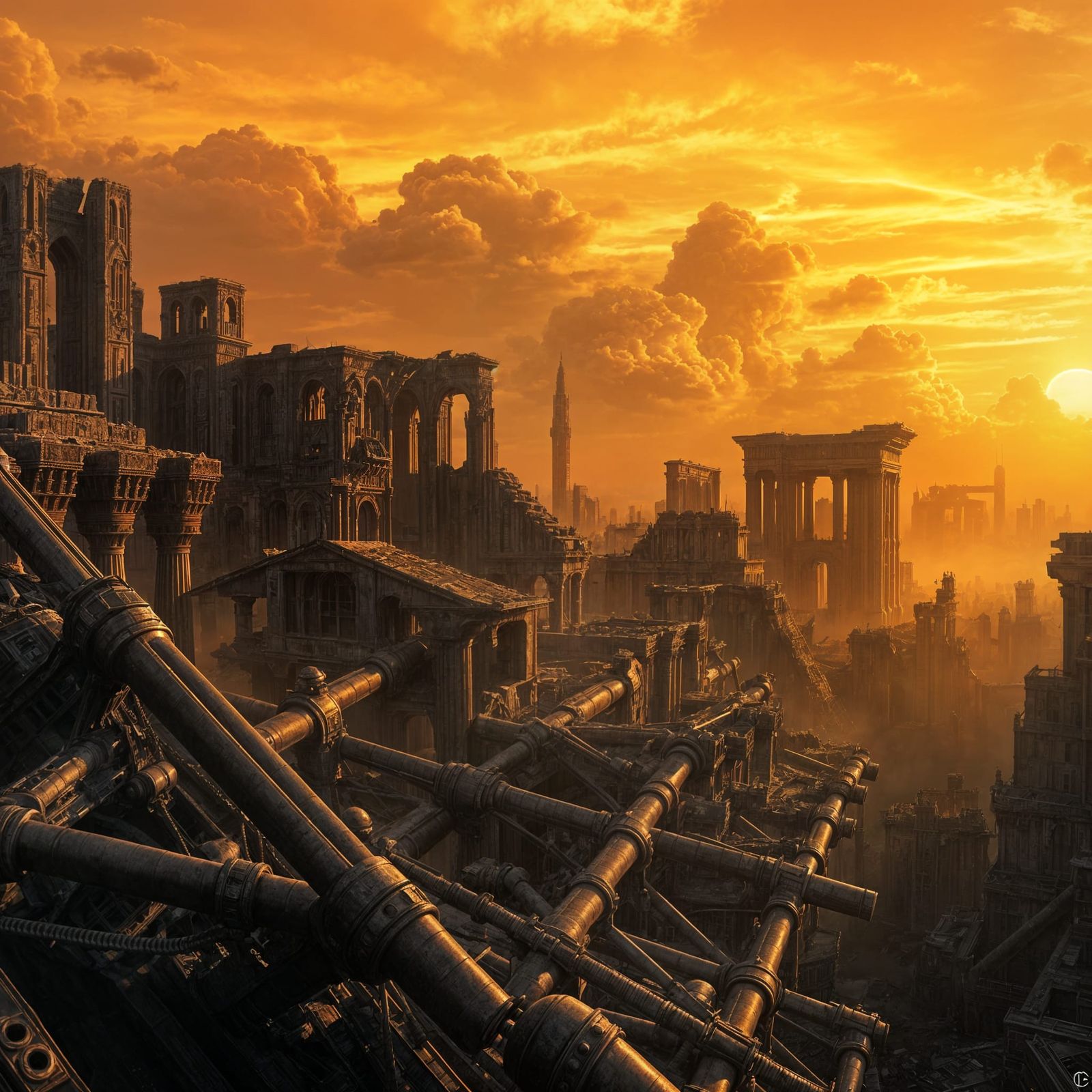 Babylon's Futuristic Ruins in Dusklight