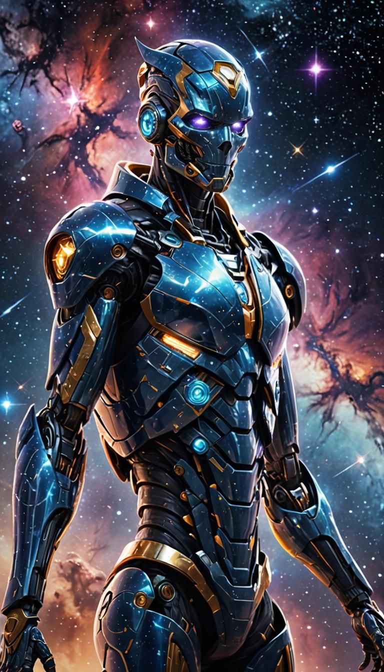 Galactic Starborn Humanoid with Cosmic Skin