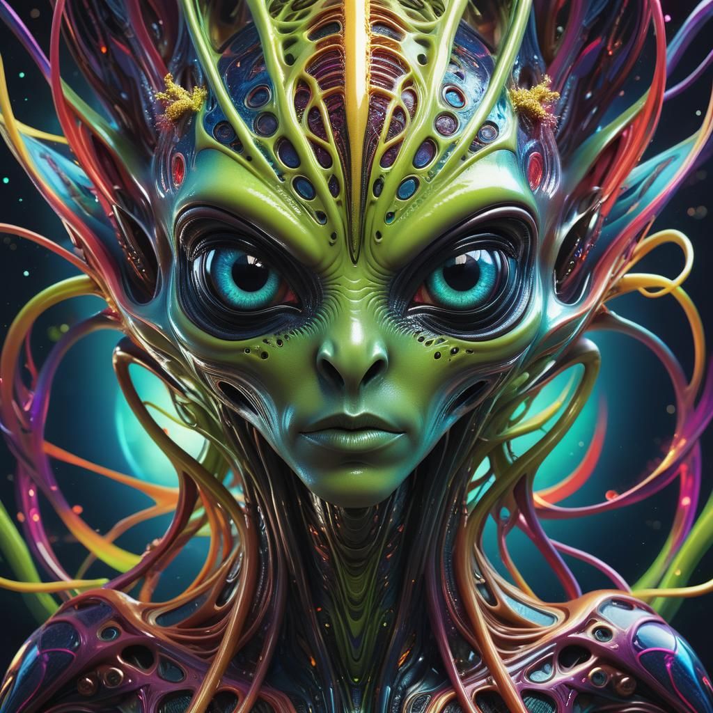 Glamour Portrait of Alien in Retro Pin-Up Style