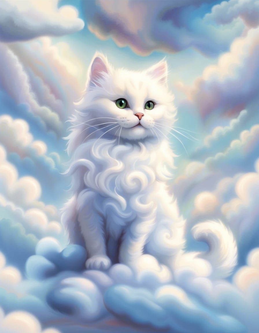 Cloud Cat: Ethereal Fantasy in Hyperdetail