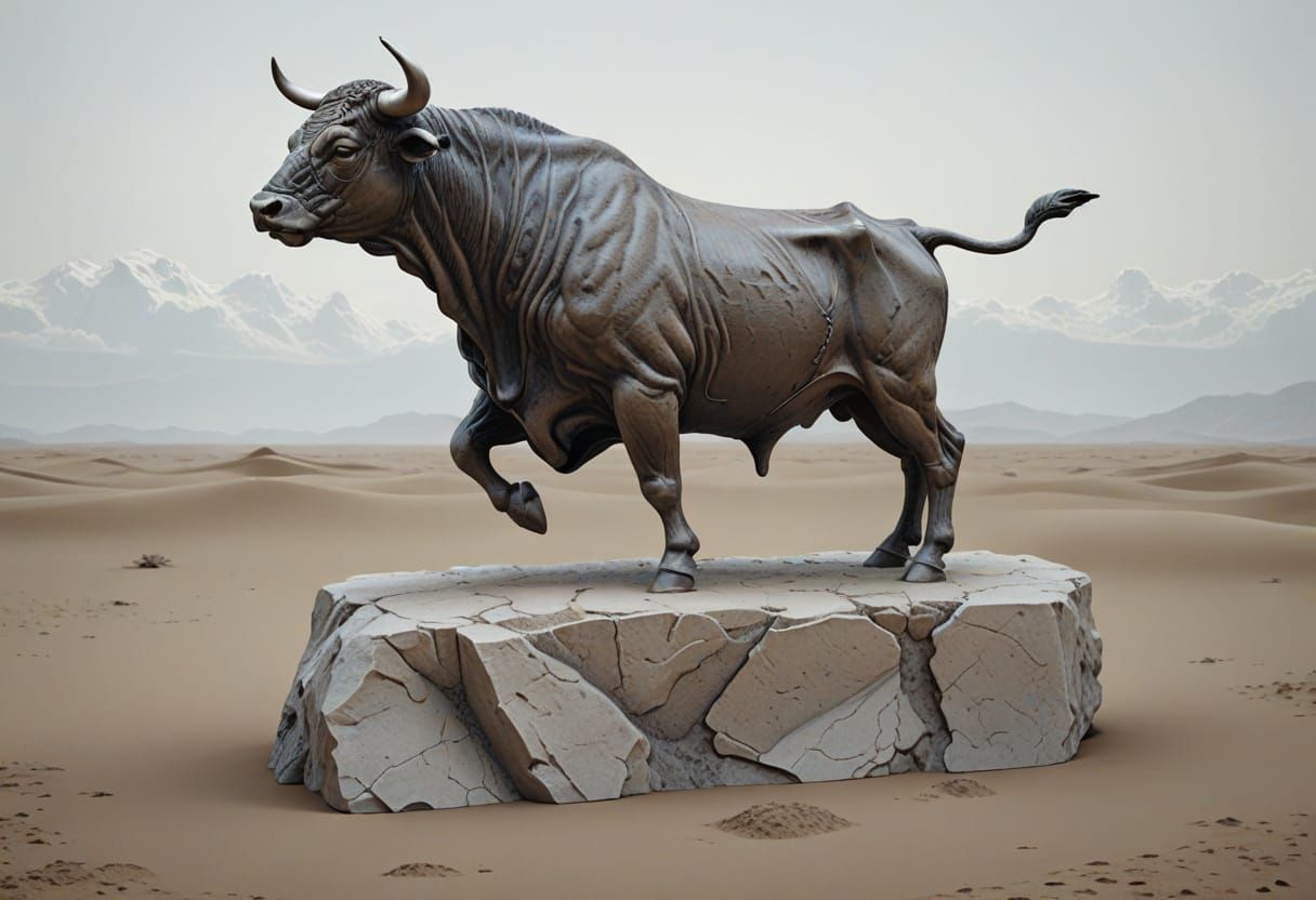 Hyperrealistic Bull Sculpture Inspired by da Vinci Anatomy