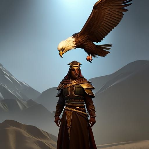 Ancient Arab Eagle: Dark Fantasy Concept Art
