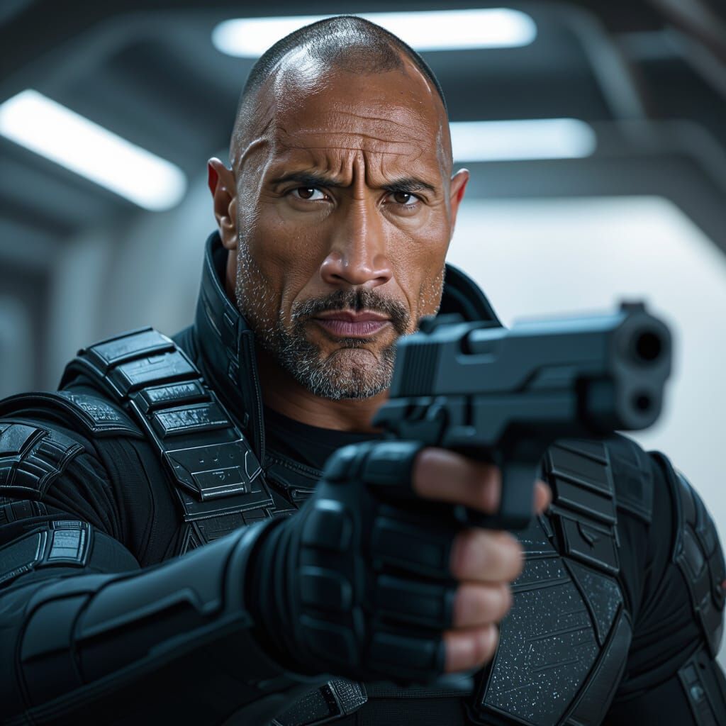 Futuristic Warrior in Gritty Sci-Fi Style