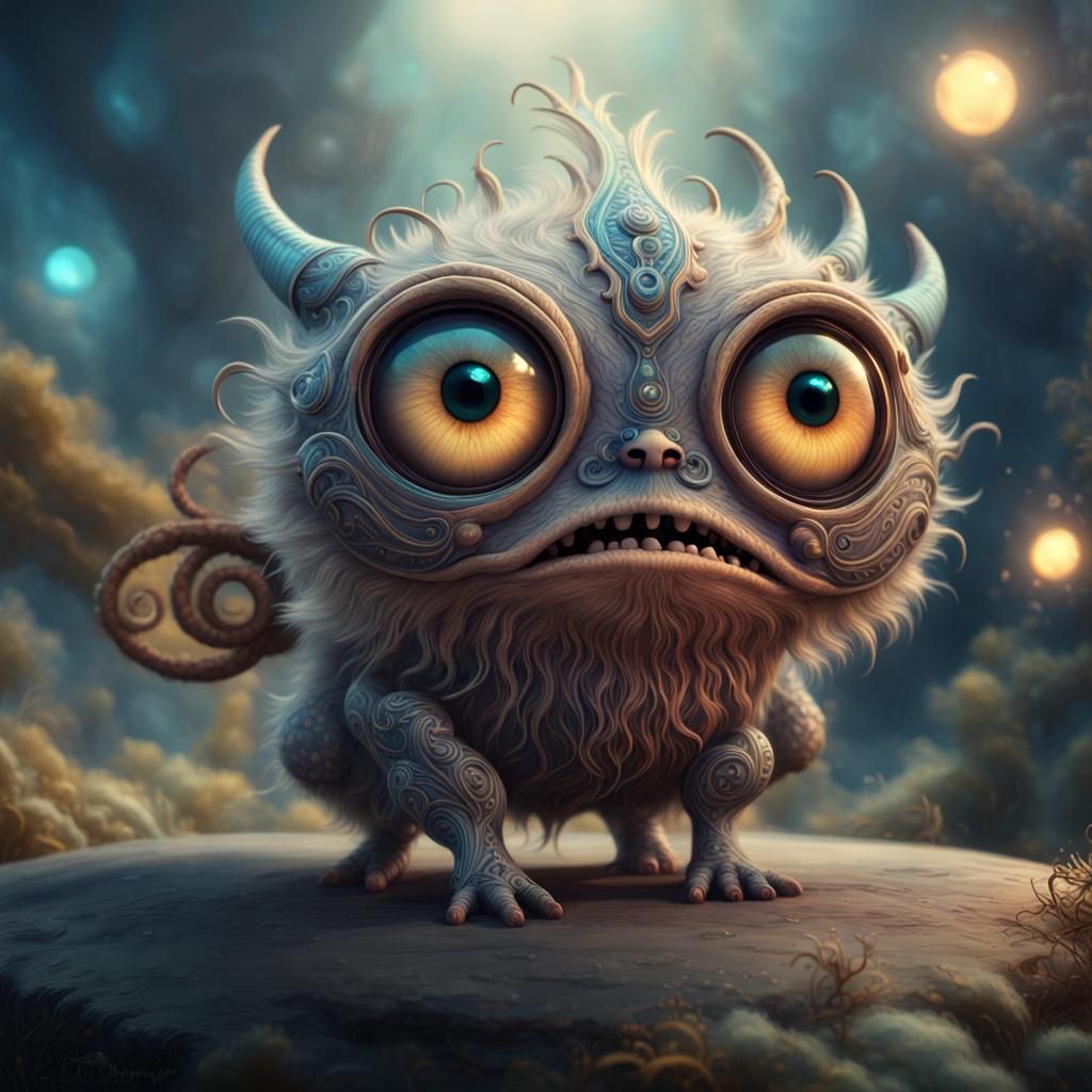 Celestial Fluffy Creature Digital Masterpiece