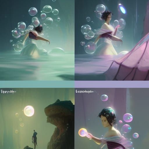 Fairy in Bubble with Magic, Hyperdetailed Art
