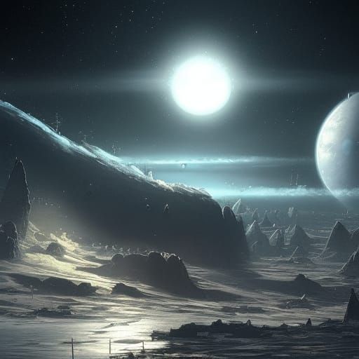 Hyperdetailed Moon Colony Concept Art