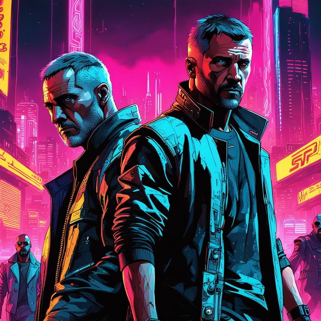 Cyberpunk Neon Music Scene in Futuristic City