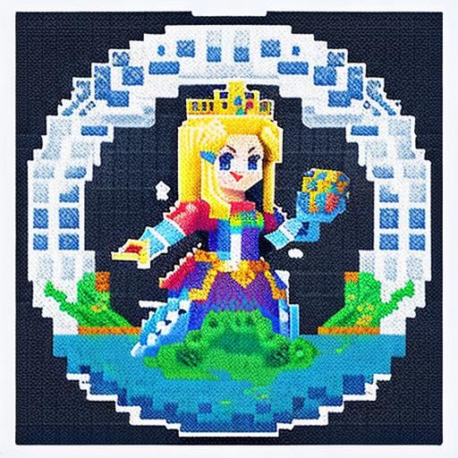 (Pixel Art:3.1), princesa e o dragao