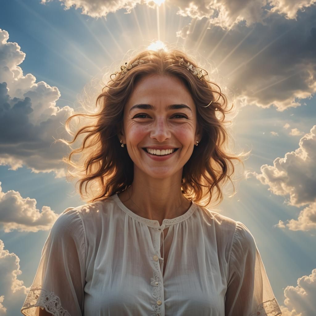 Radiant Woman with Luminous Aura in Soft Focus