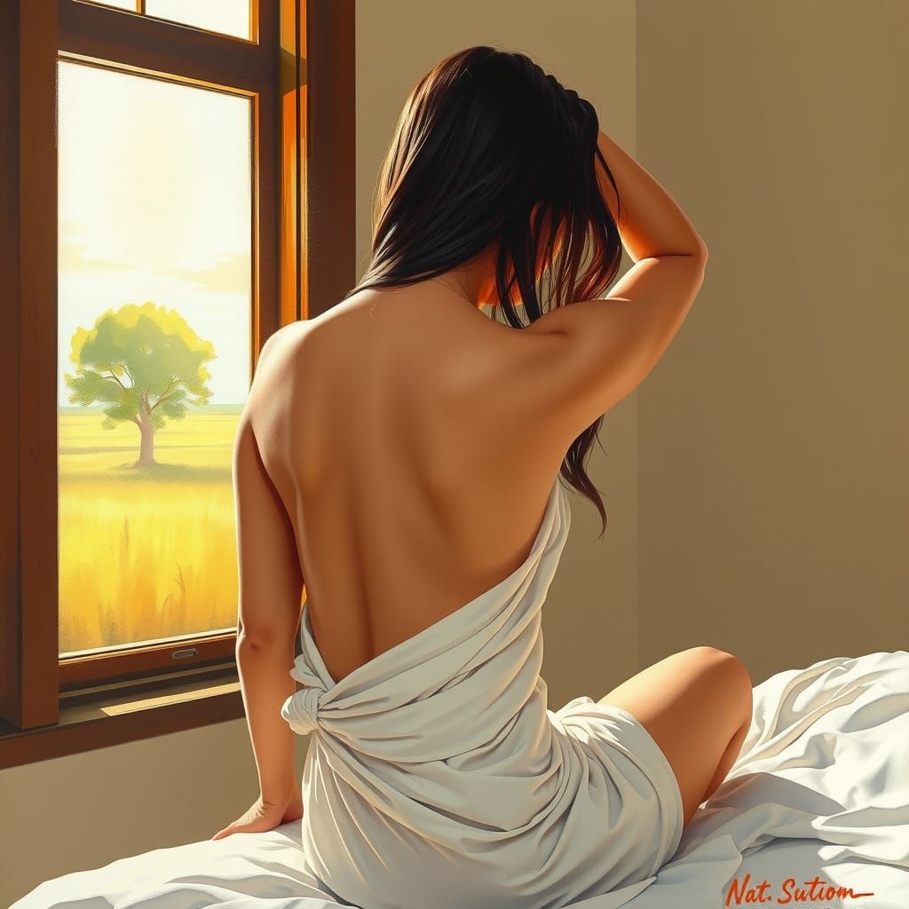 Woman in Morning Light: Impressionist Painting