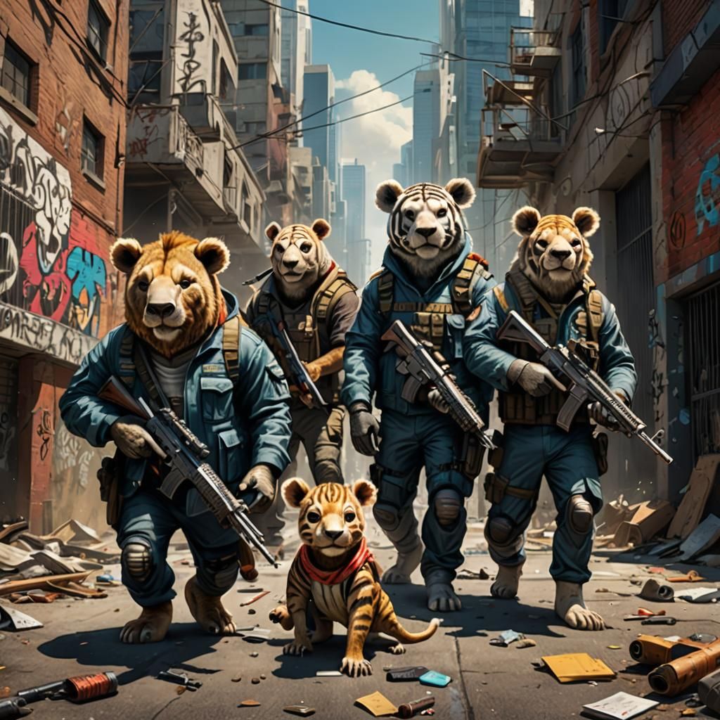 Armed Animals in Urban Concept Art
